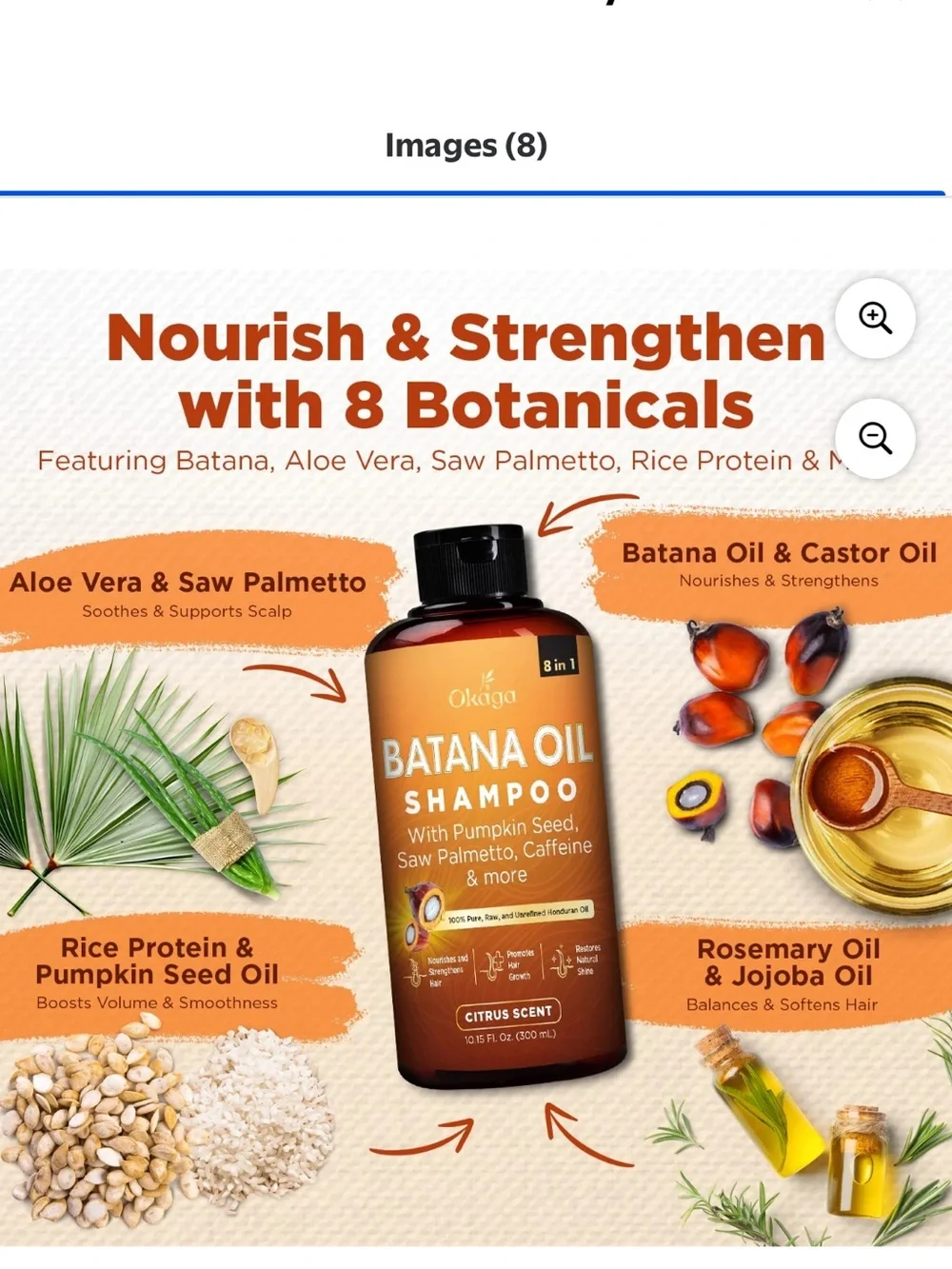 Batana Oil Shampoo for Kids — Citrus Scent, Orange Bottle